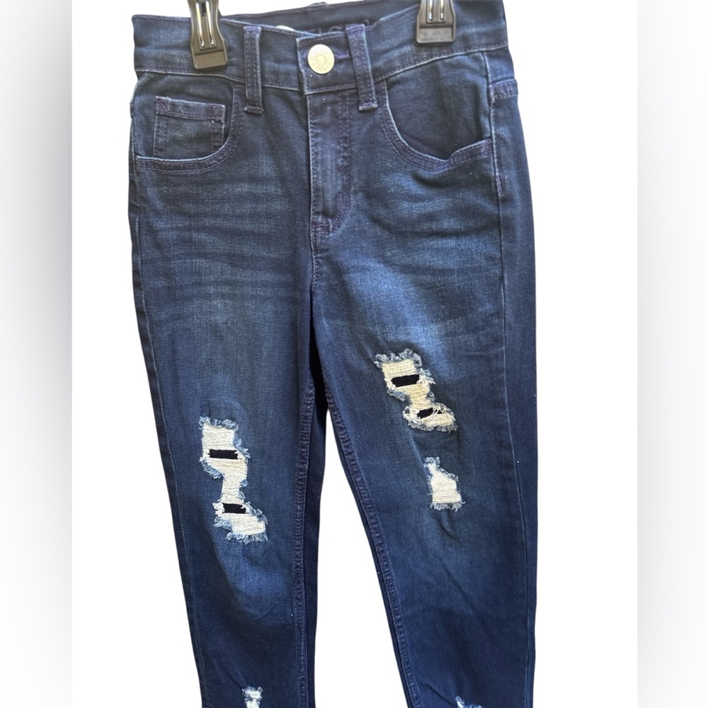 Justice Girls Distressed Skinny Jeans Size 7 NWT - Picture 2 of 5